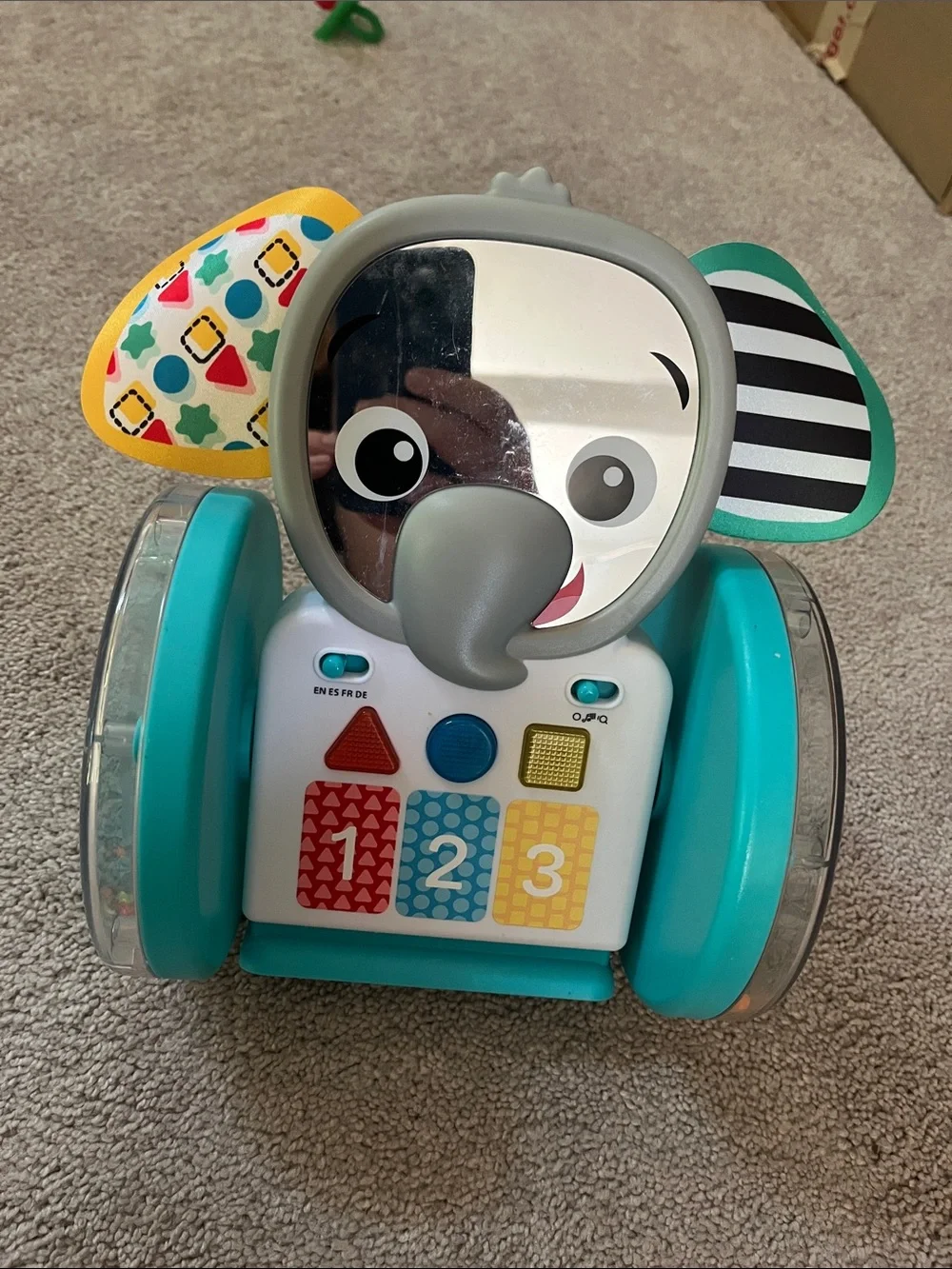 Teal Elephant Learning Activity Toy with Shape Buttons